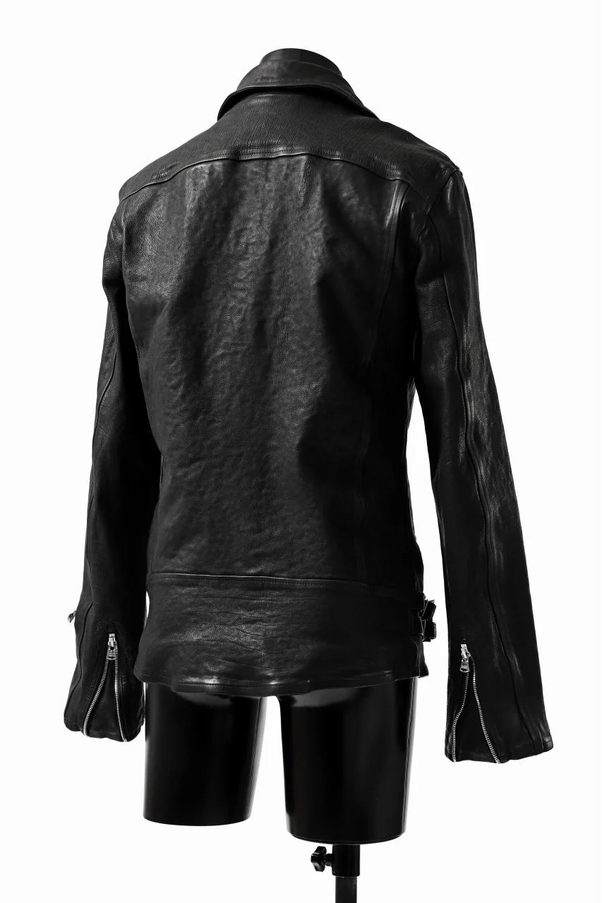 ISAMU KATAYAMA BACKLASH exclusive DOUBLE RIDERS JACKET / JP-CALF GARMENT WASHED (BLACK) - Image 6