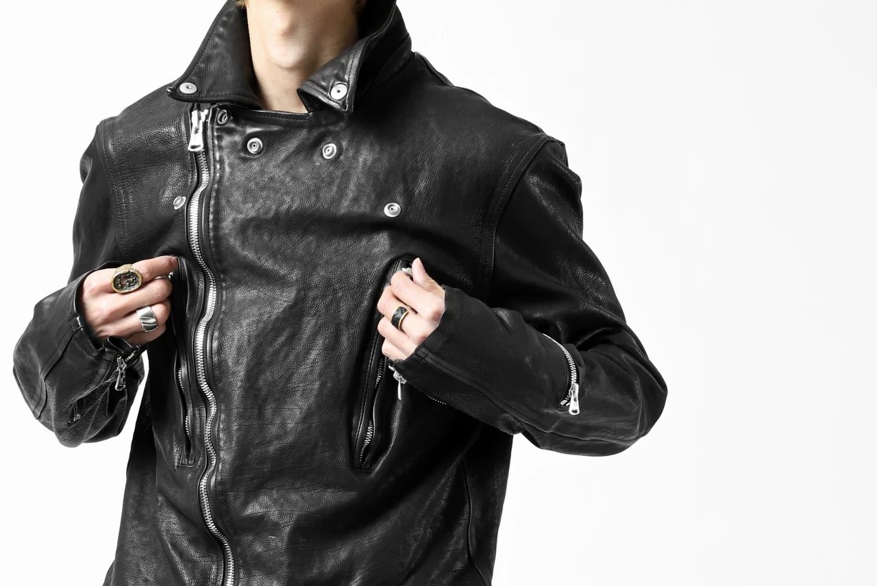 ISAMU KATAYAMA BACKLASH exclusive DOUBLE RIDERS JACKET / JP-CALF GARMENT WASHED (BLACK) - Image 71