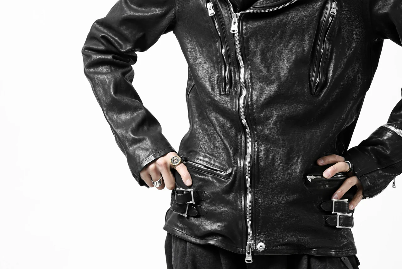 ISAMU KATAYAMA BACKLASH exclusive DOUBLE RIDERS JACKET / JP-CALF GARMENT WASHED (BLACK) - Image 72