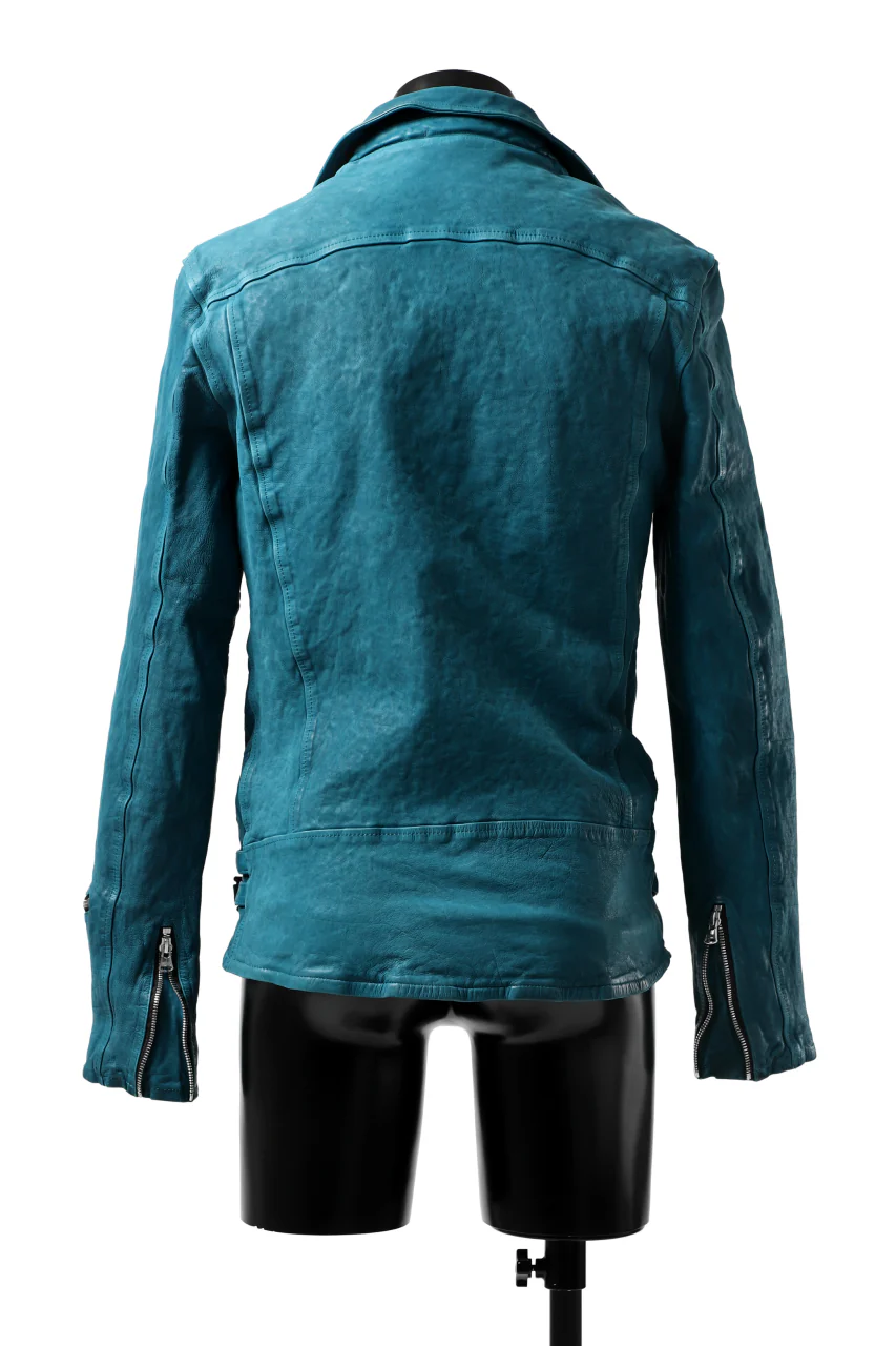 ISAMU KATAYAMA BACKLASH exclusive DOUBLE RIDERS JACKET / JP-CALF GARMENT WASHED (TURQUOISE) - Image 11