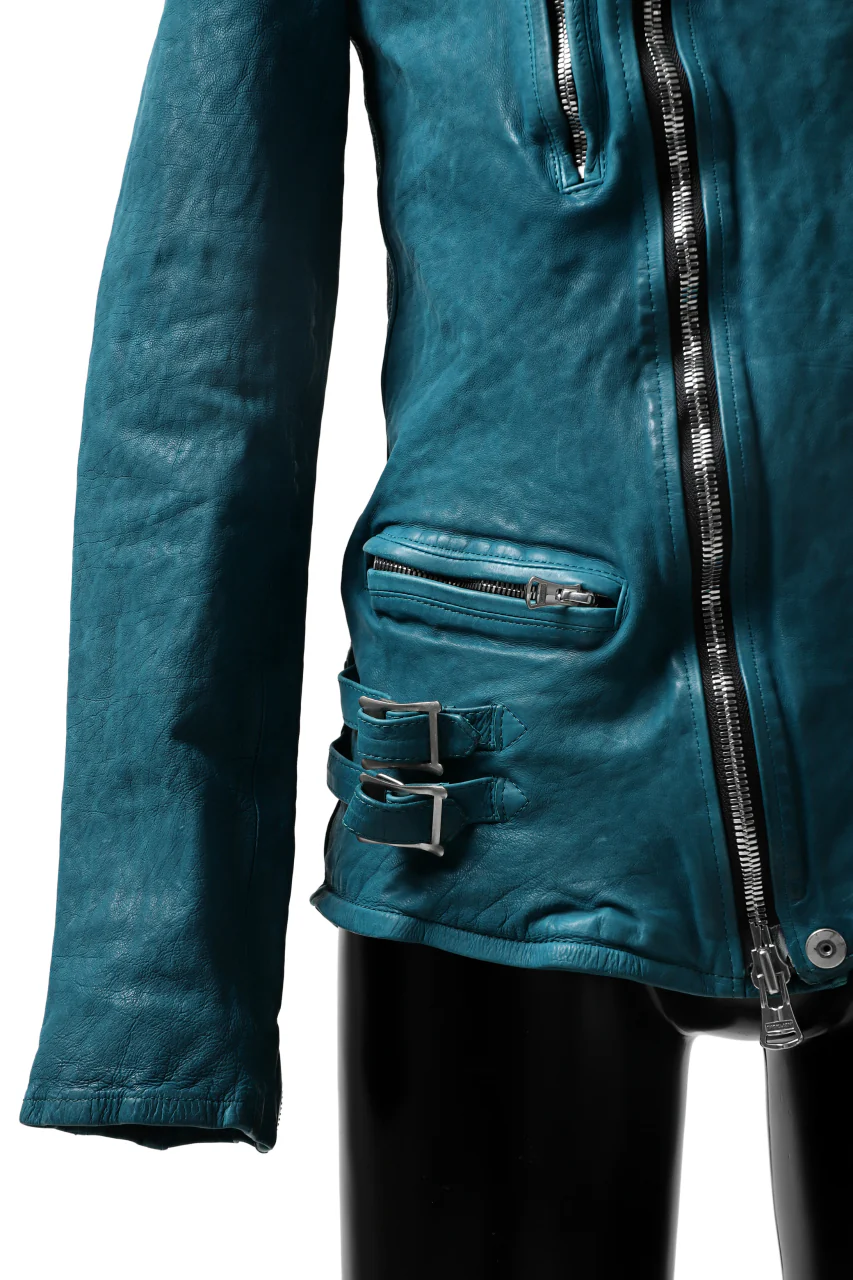 ISAMU KATAYAMA BACKLASH exclusive DOUBLE RIDERS JACKET / JP-CALF GARMENT WASHED (TURQUOISE) - Image 23
