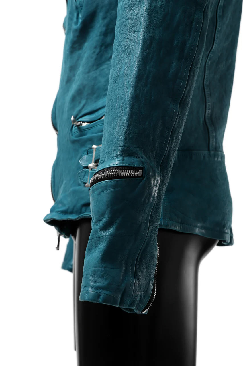 ISAMU KATAYAMA BACKLASH exclusive DOUBLE RIDERS JACKET / JP-CALF GARMENT WASHED (TURQUOISE) - Image 25