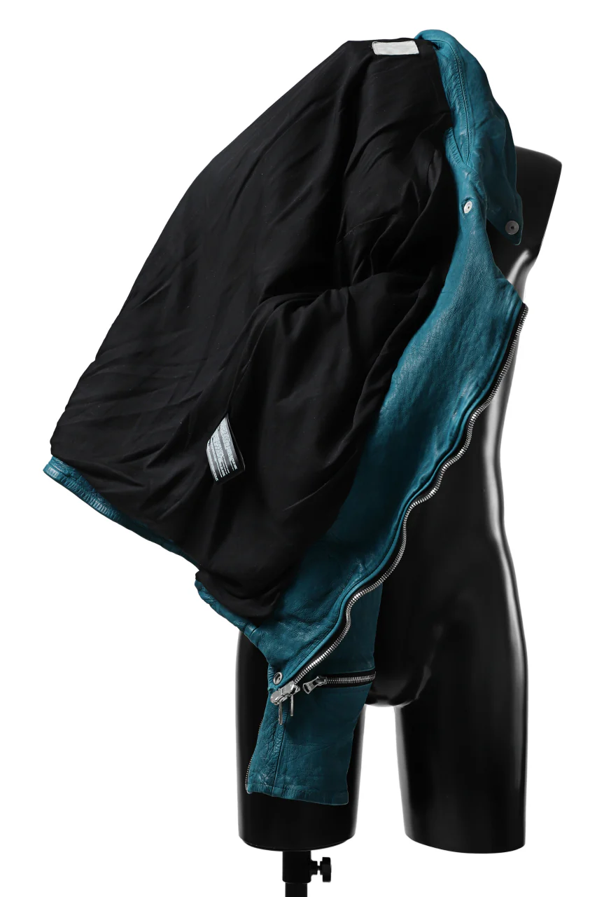 ISAMU KATAYAMA BACKLASH exclusive DOUBLE RIDERS JACKET / JP-CALF GARMENT WASHED (TURQUOISE) - Image 30