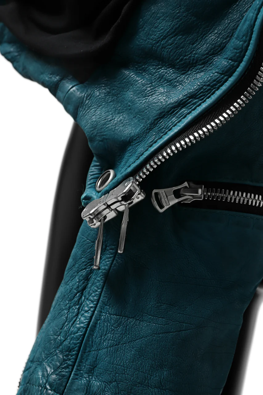ISAMU KATAYAMA BACKLASH exclusive DOUBLE RIDERS JACKET / JP-CALF GARMENT WASHED (TURQUOISE) - Image 32