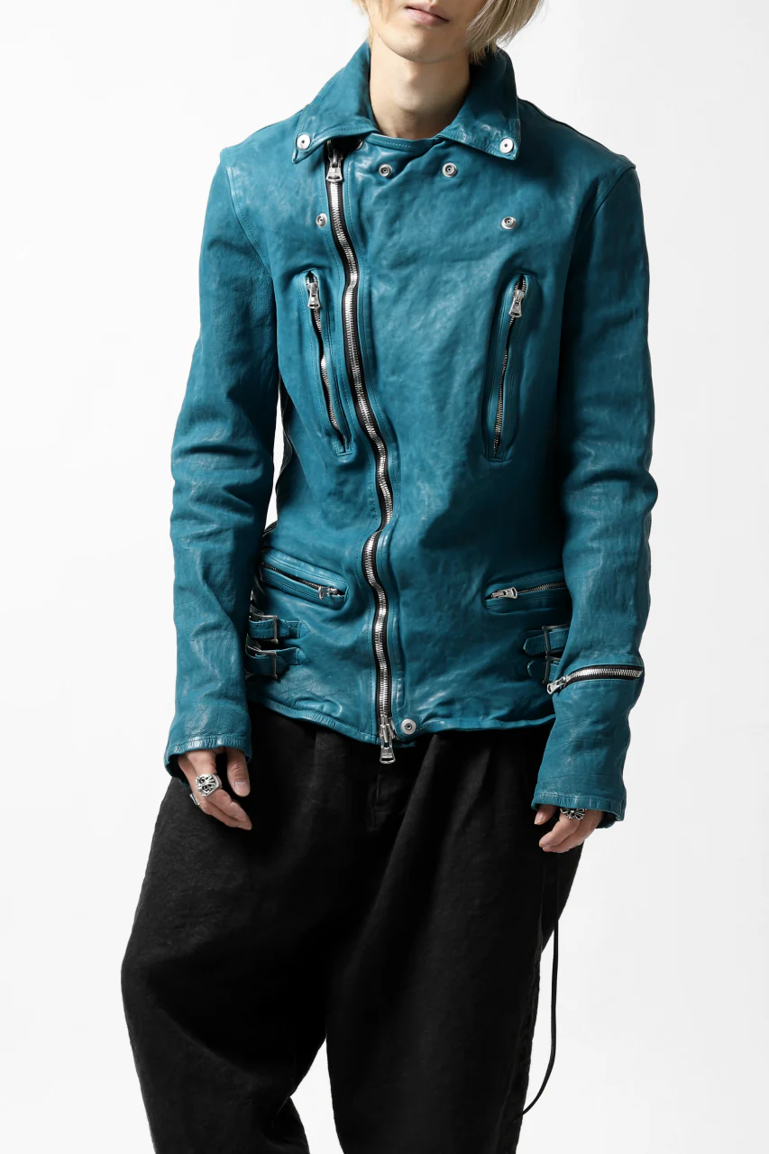 ISAMU KATAYAMA BACKLASH exclusive DOUBLE RIDERS JACKET / JP-CALF GARMENT WASHED (TURQUOISE) - Image 37
