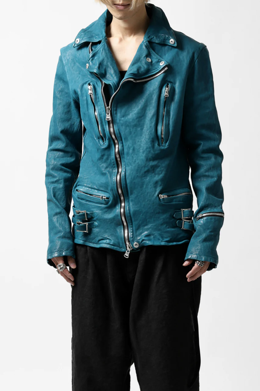 ISAMU KATAYAMA BACKLASH exclusive DOUBLE RIDERS JACKET / JP-CALF GARMENT WASHED (TURQUOISE) - Image 38
