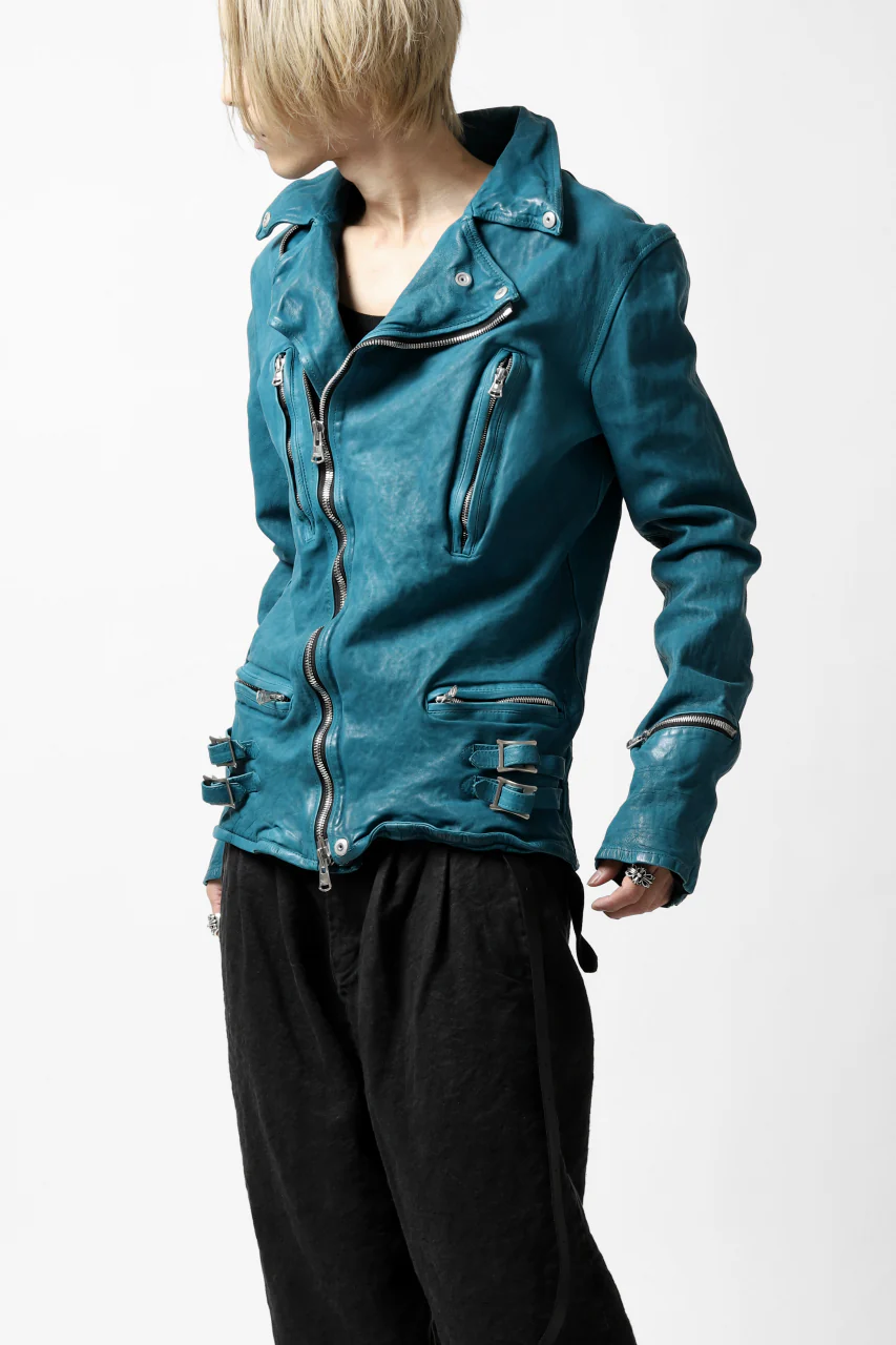 ISAMU KATAYAMA BACKLASH exclusive DOUBLE RIDERS JACKET / JP-CALF GARMENT WASHED (TURQUOISE) - Image 40