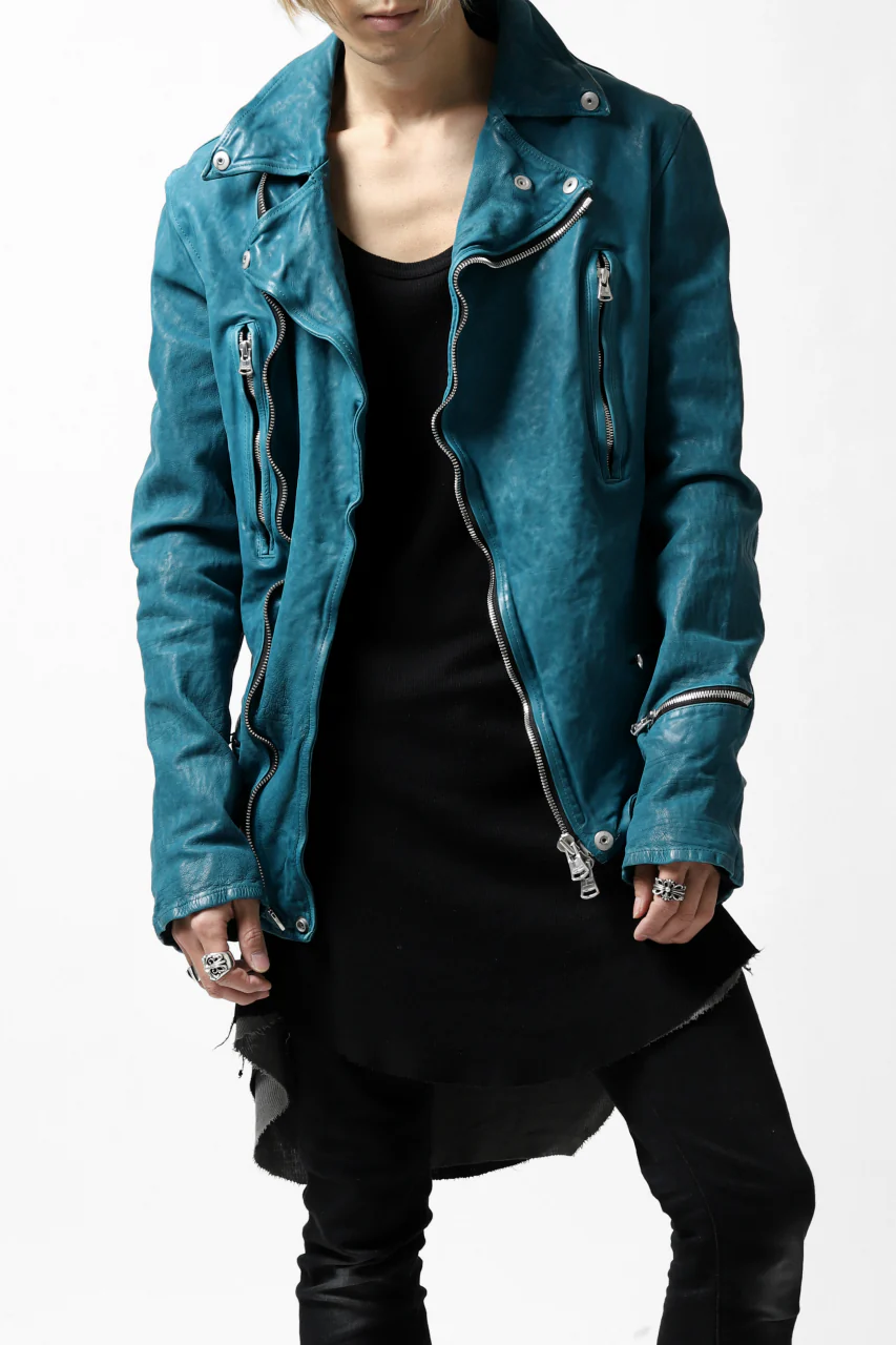 ISAMU KATAYAMA BACKLASH exclusive DOUBLE RIDERS JACKET / JP-CALF GARMENT WASHED (TURQUOISE) - Image 41