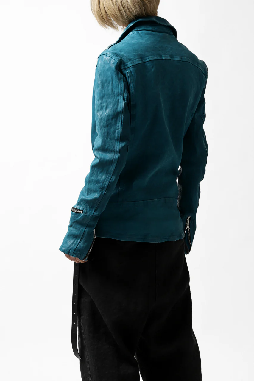 ISAMU KATAYAMA BACKLASH exclusive DOUBLE RIDERS JACKET / JP-CALF GARMENT WASHED (TURQUOISE) - Image 42