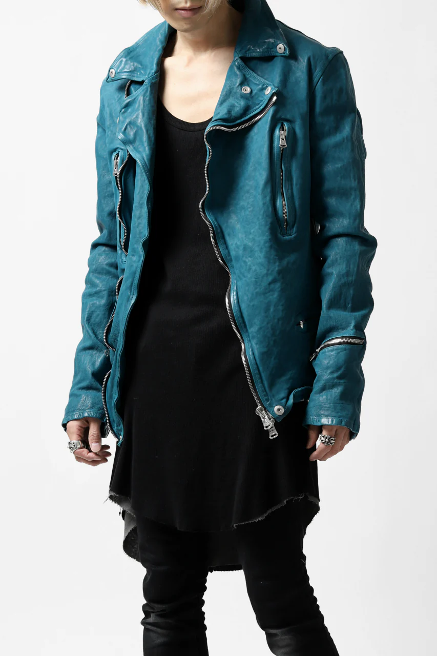 ISAMU KATAYAMA BACKLASH exclusive DOUBLE RIDERS JACKET / JP-CALF GARMENT WASHED (TURQUOISE) - Image 43