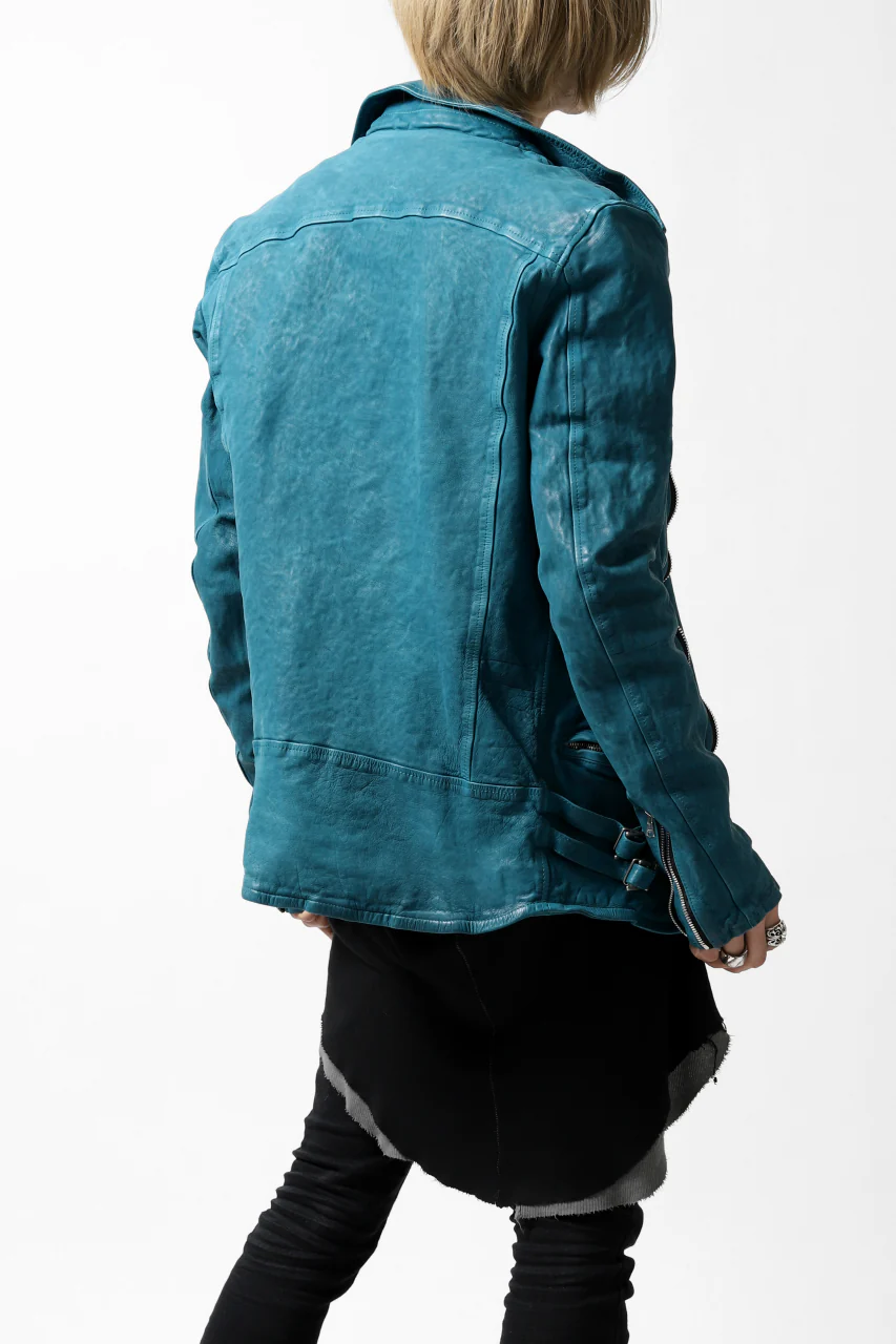 ISAMU KATAYAMA BACKLASH exclusive DOUBLE RIDERS JACKET / JP-CALF GARMENT WASHED (TURQUOISE) - Image 44
