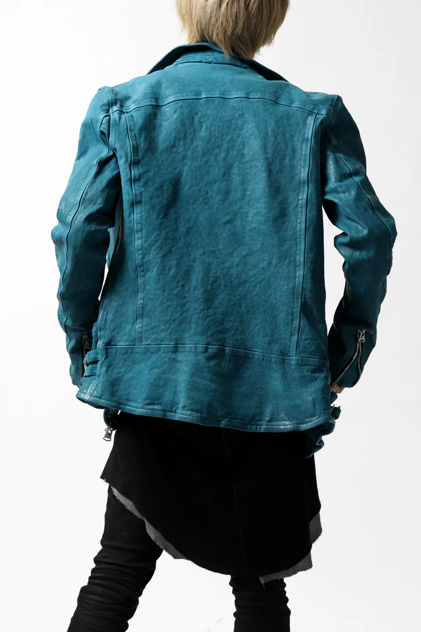 ISAMU KATAYAMA BACKLASH exclusive DOUBLE RIDERS JACKET / JP-CALF GARMENT WASHED (TURQUOISE) - Image 45