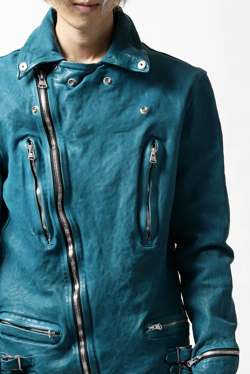 ISAMU KATAYAMA BACKLASH exclusive DOUBLE RIDERS JACKET / JP-CALF GARMENT WASHED (TURQUOISE) - Image 46