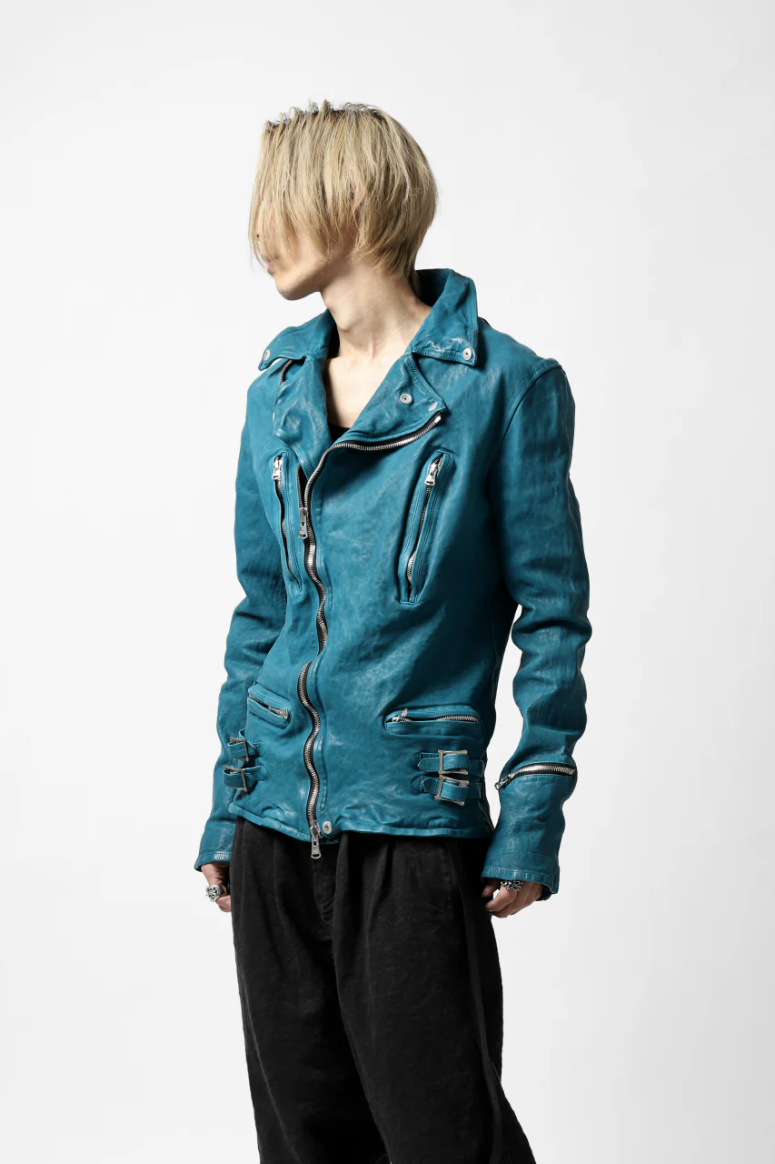ISAMU KATAYAMA BACKLASH exclusive DOUBLE RIDERS JACKET / JP-CALF GARMENT WASHED (TURQUOISE) - Image 52