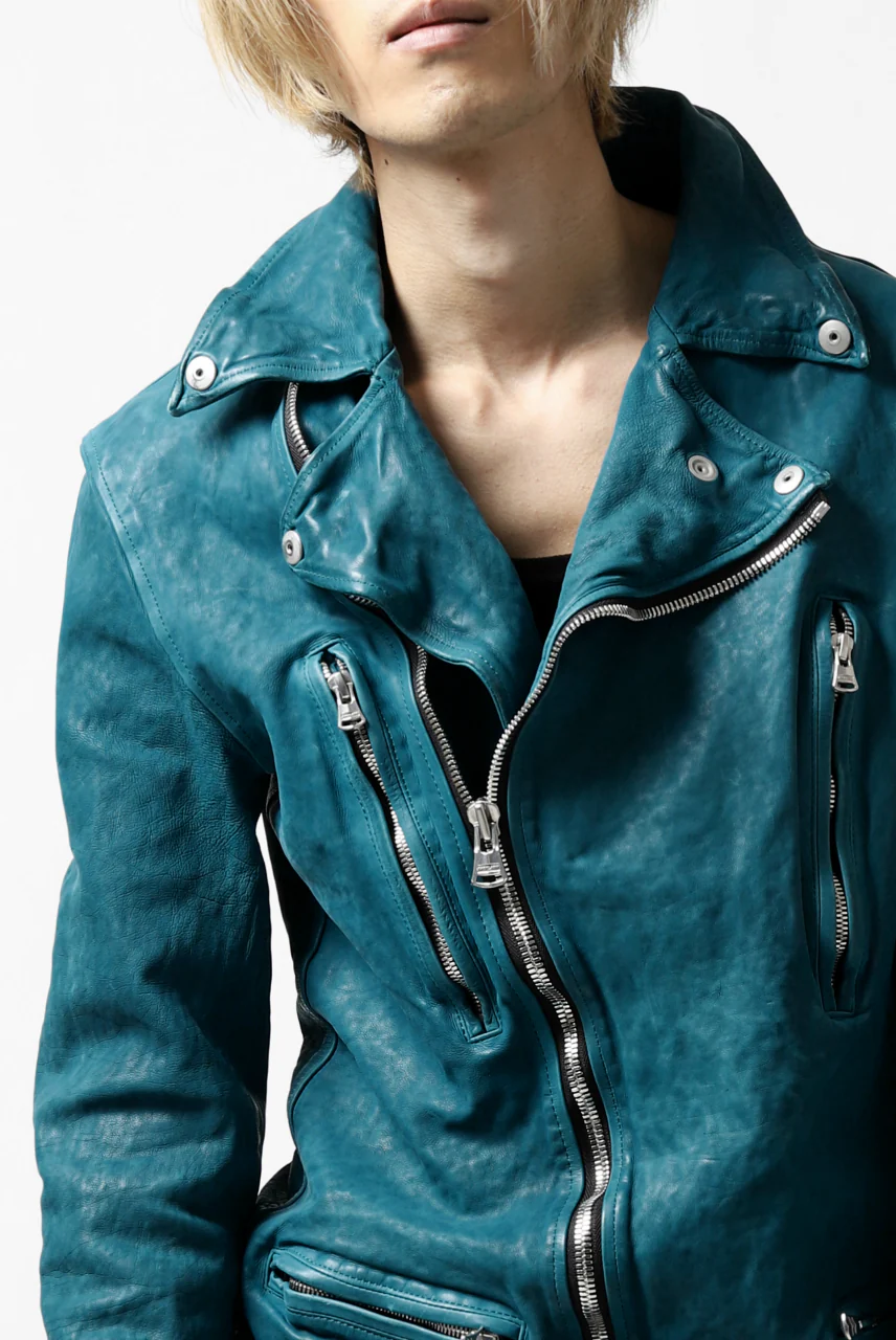 ISAMU KATAYAMA BACKLASH exclusive DOUBLE RIDERS JACKET / JP-CALF GARMENT WASHED (TURQUOISE) - Image 54