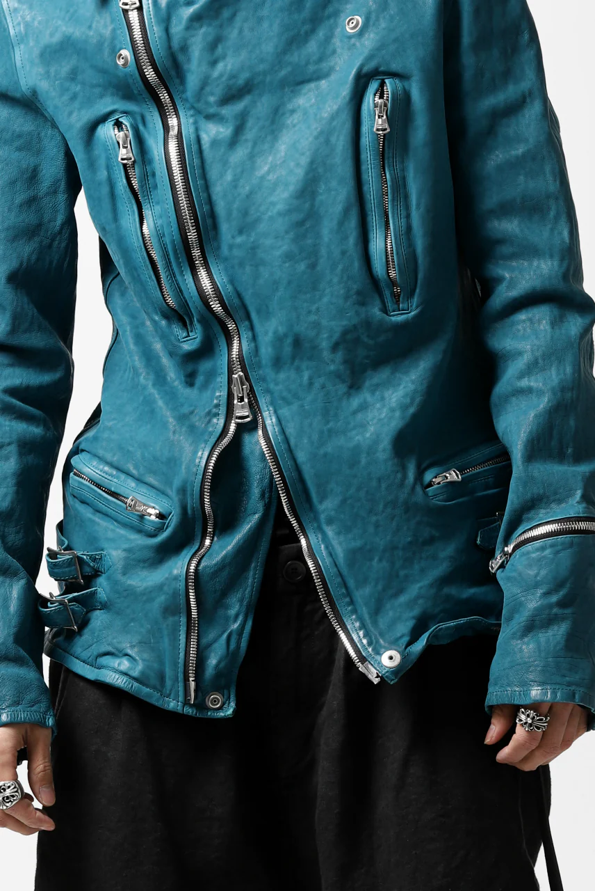 ISAMU KATAYAMA BACKLASH exclusive DOUBLE RIDERS JACKET / JP-CALF GARMENT WASHED (TURQUOISE) - Image 55