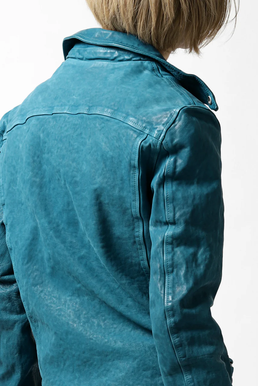 ISAMU KATAYAMA BACKLASH exclusive DOUBLE RIDERS JACKET / JP-CALF GARMENT WASHED (TURQUOISE) - Image 59
