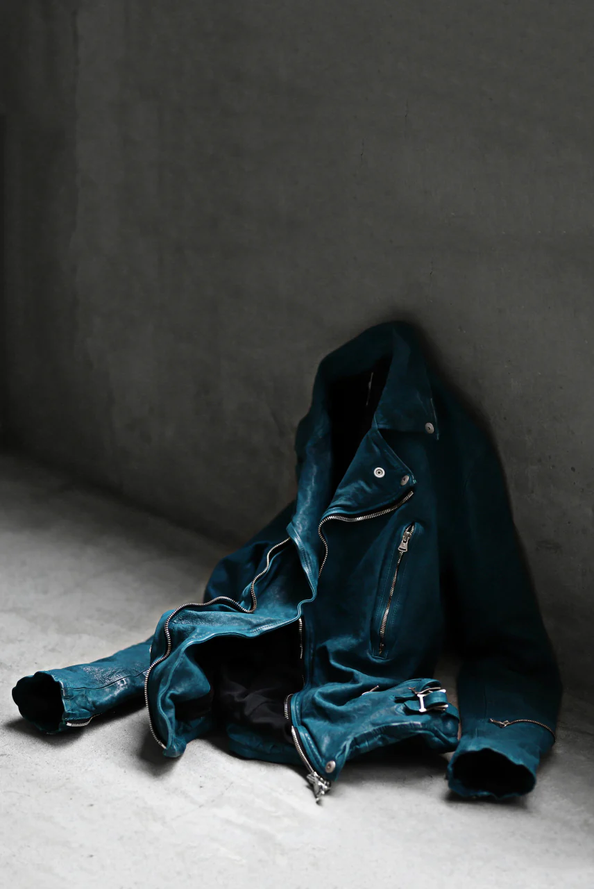 ISAMU KATAYAMA BACKLASH exclusive DOUBLE RIDERS JACKET / JP-CALF GARMENT WASHED (TURQUOISE) - Image 60
