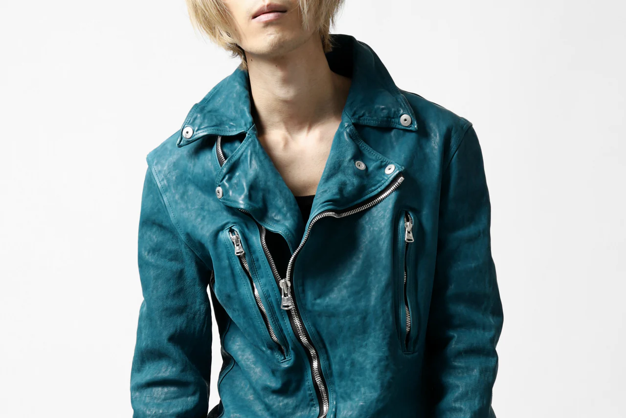 ISAMU KATAYAMA BACKLASH exclusive DOUBLE RIDERS JACKET / JP-CALF GARMENT WASHED (TURQUOISE) - Image 61