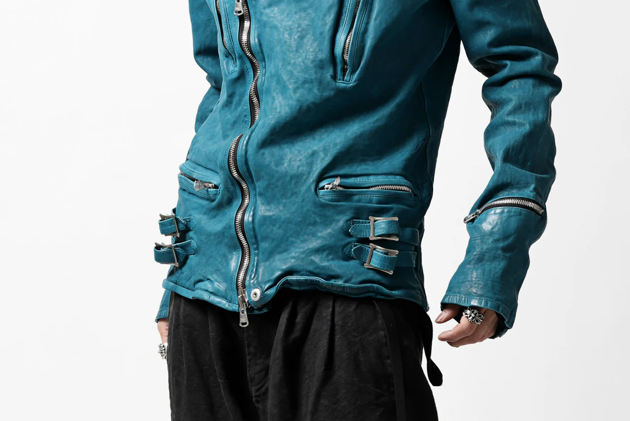 ISAMU KATAYAMA BACKLASH exclusive DOUBLE RIDERS JACKET / JP-CALF GARMENT WASHED (TURQUOISE) - Image 63