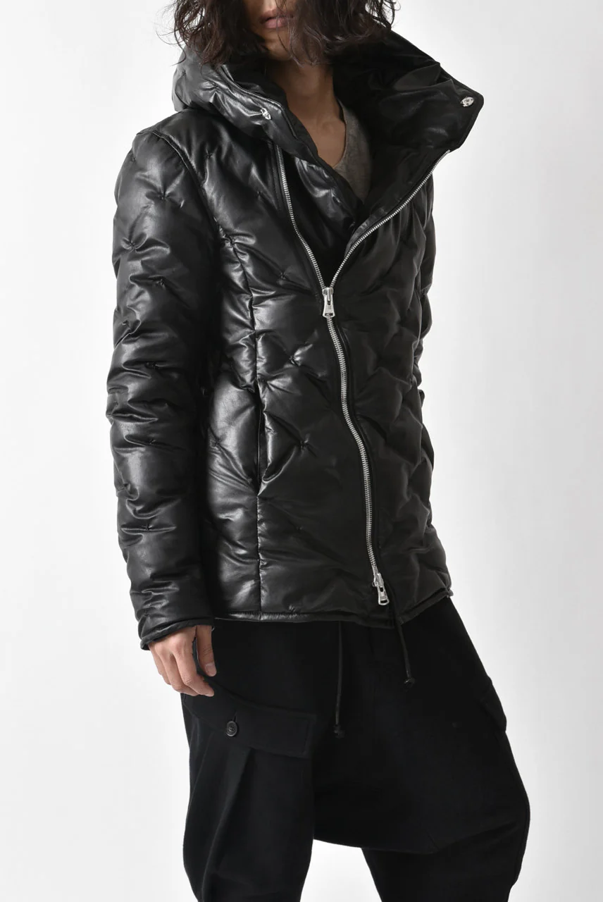 ISAMU KATAYAMA BACKLASH exclusive HOODED DOWN JACKET /［KANGAROO LEATHER / POLAND WHITE GOOSE] (BLACK) - Image 22