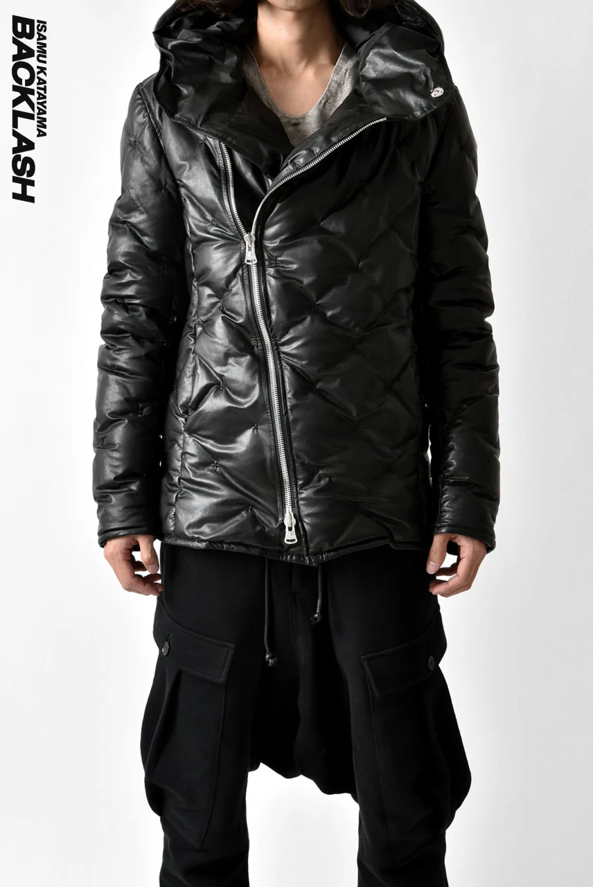 ISAMU KATAYAMA BACKLASH exclusive HOODED DOWN JACKET /［KANGAROO LEATHER / POLAND WHITE GOOSE] (BLACK) - Image 65
