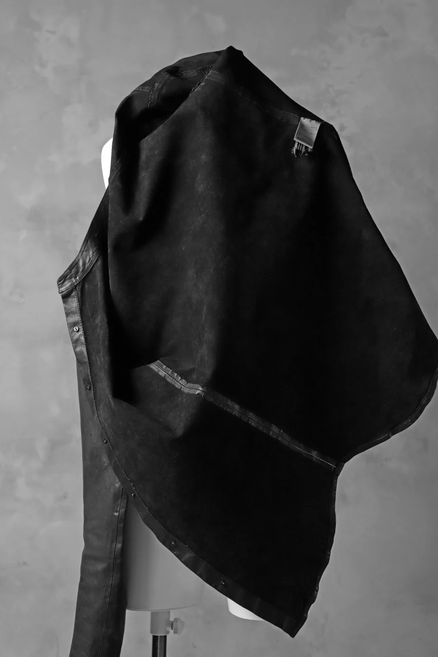 ISAMU KATAYAMA BACKLASH exclusive LEATHER SHIRT / ITALY SHOULDER 0.6mm (BLACK) - Image 10