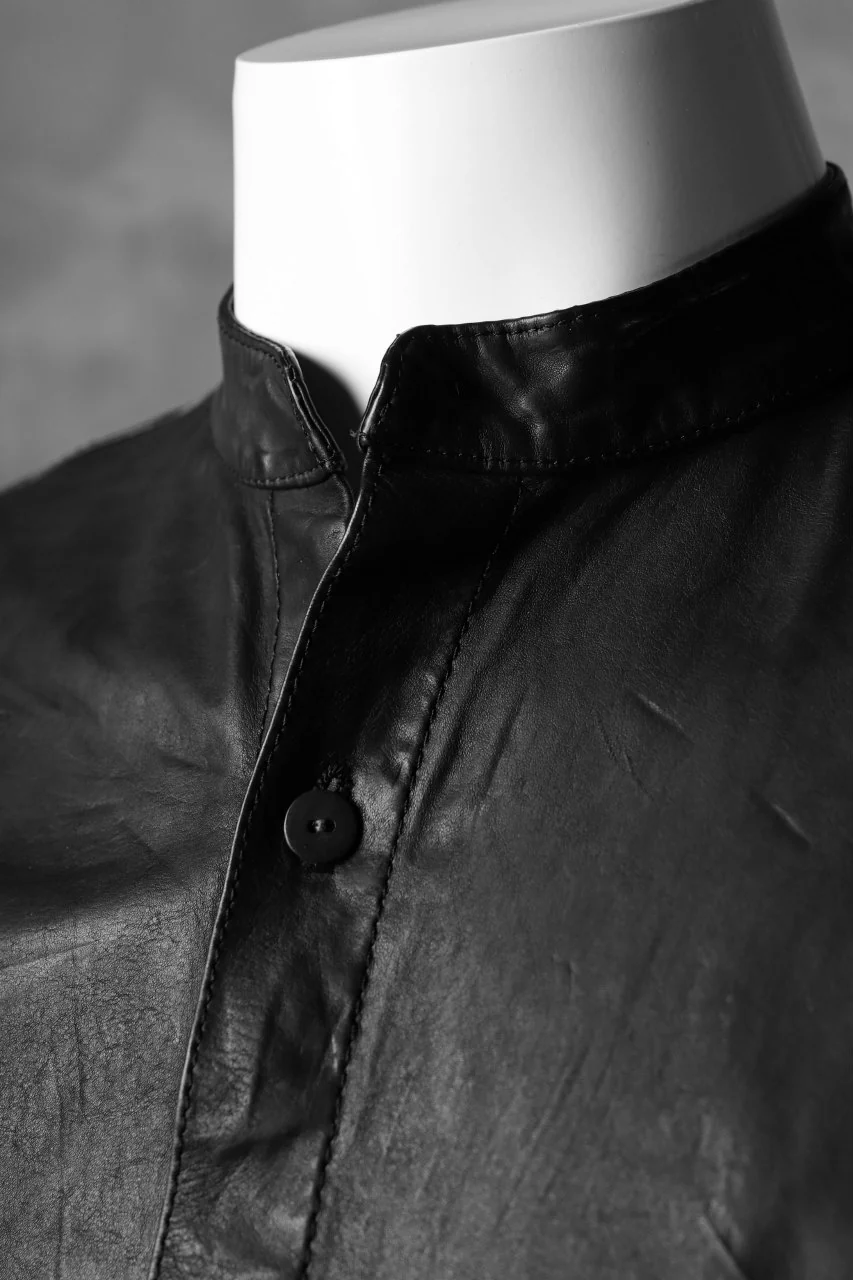 ISAMU KATAYAMA BACKLASH exclusive LEATHER SHIRT / ITALY SHOULDER 0.6mm (BLACK) - Image 15
