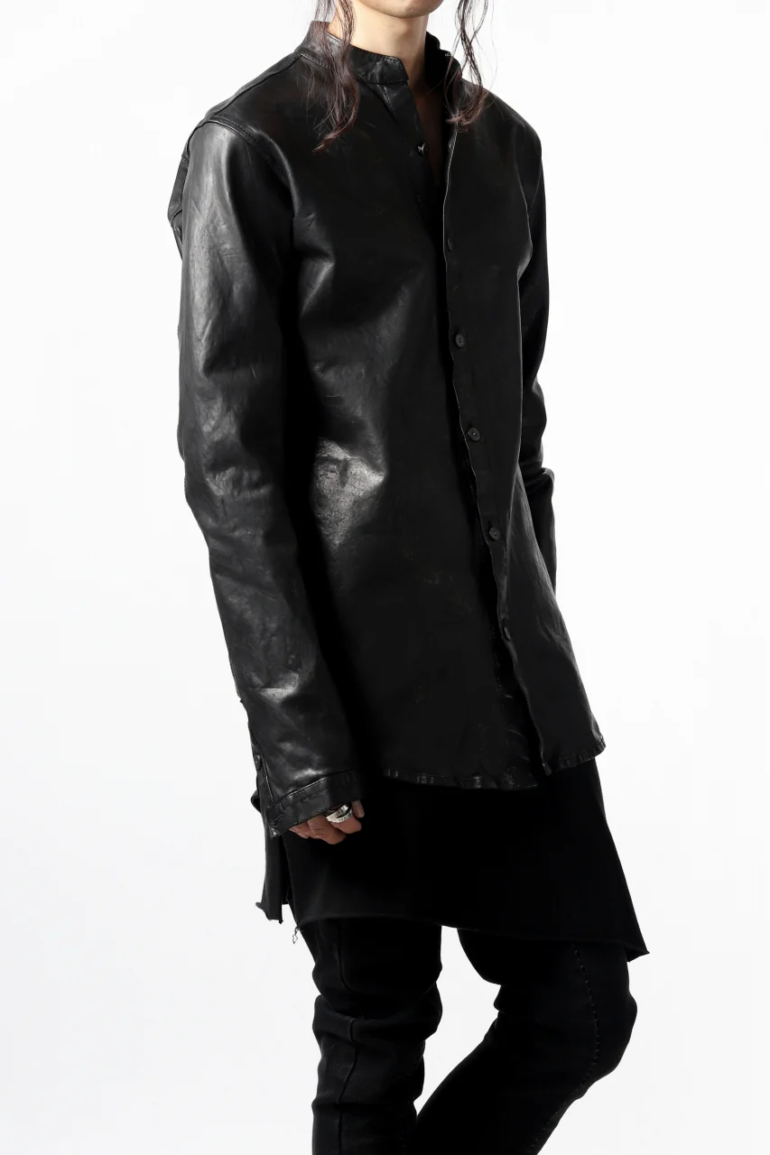ISAMU KATAYAMA BACKLASH exclusive LEATHER SHIRT / ITALY SHOULDER 0.6mm (BLACK) - Image 2