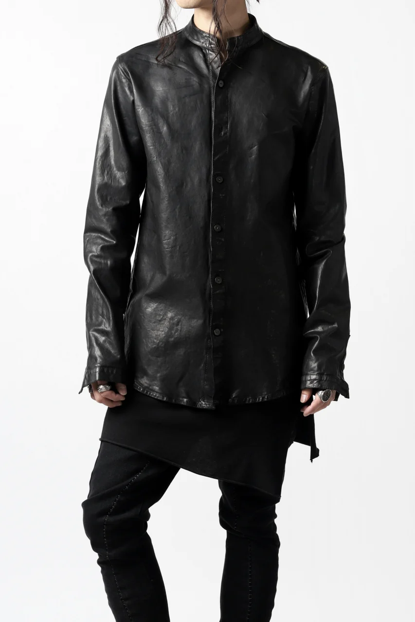 ISAMU KATAYAMA BACKLASH exclusive LEATHER SHIRT / ITALY SHOULDER 0.6mm (BLACK) - Image 27