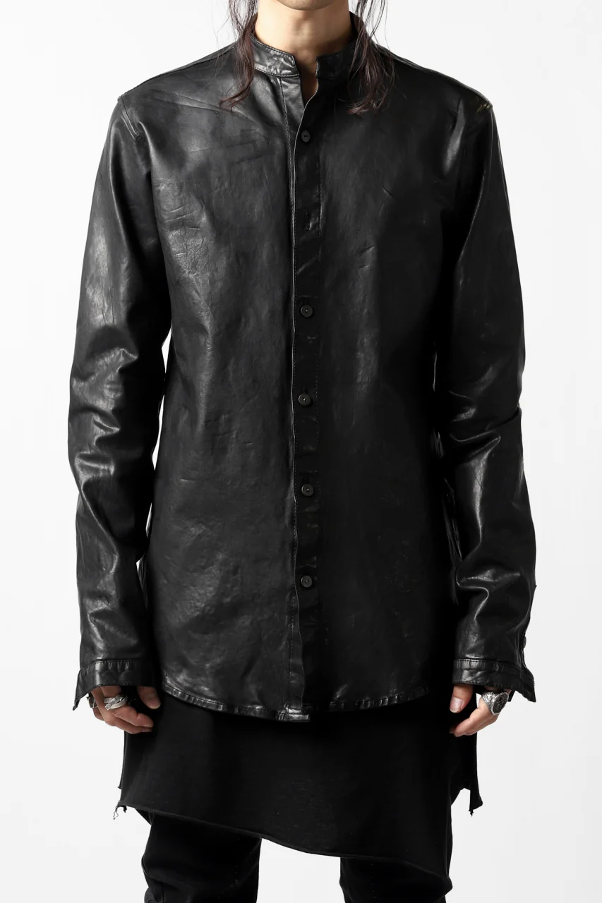 ISAMU KATAYAMA BACKLASH exclusive LEATHER SHIRT / ITALY SHOULDER 0.6mm (BLACK) - Image 29