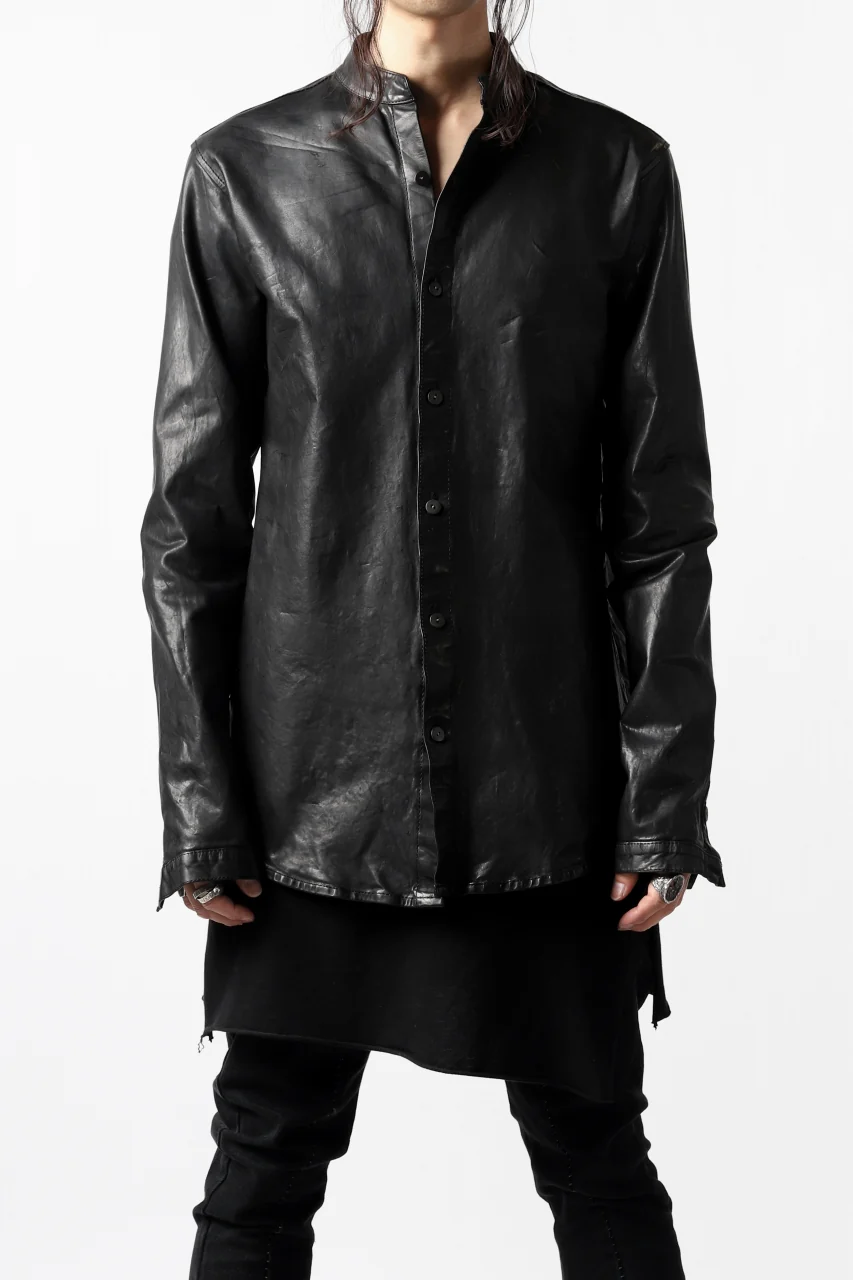 ISAMU KATAYAMA BACKLASH exclusive LEATHER SHIRT / ITALY SHOULDER 0.6mm (BLACK) - Image 3
