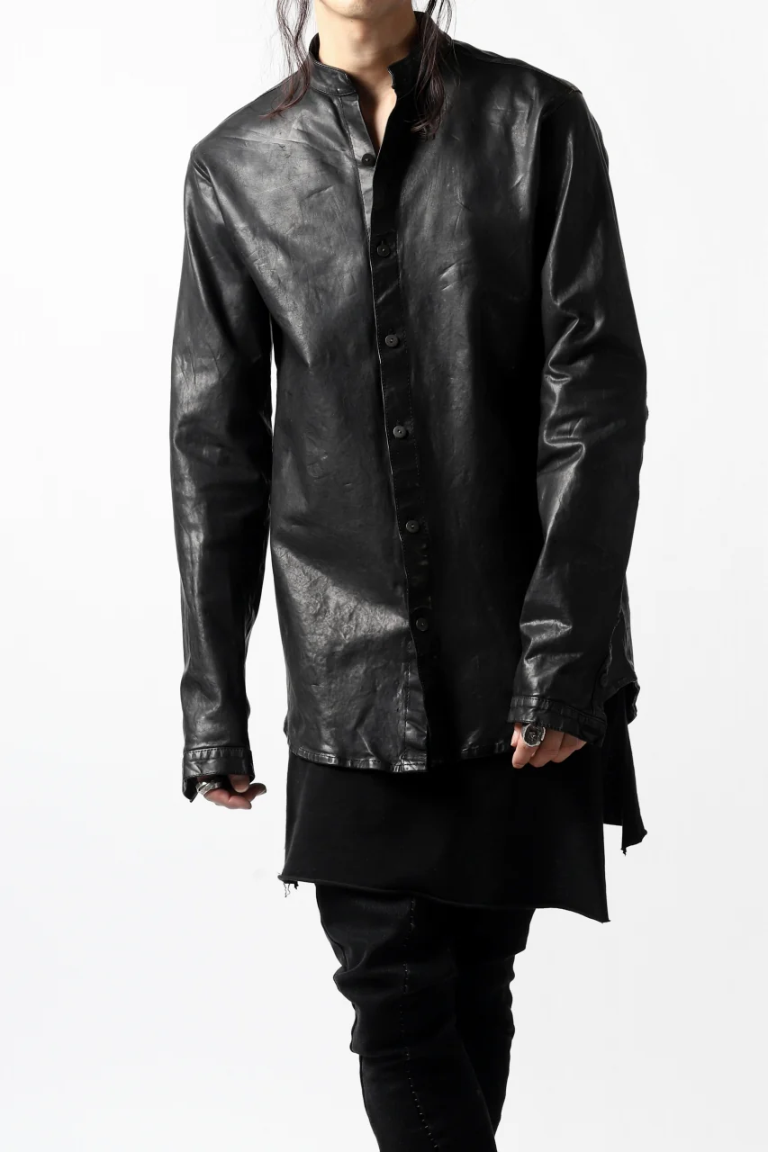 ISAMU KATAYAMA BACKLASH exclusive LEATHER SHIRT / ITALY SHOULDER 0.6mm (BLACK) - Image 30
