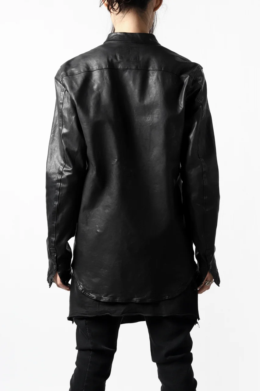 ISAMU KATAYAMA BACKLASH exclusive LEATHER SHIRT / ITALY SHOULDER 0.6mm (BLACK) - Image 33