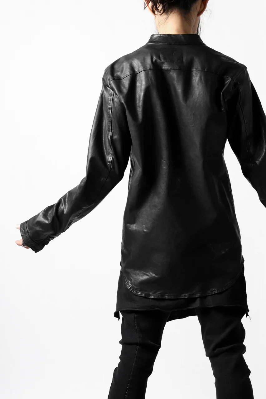ISAMU KATAYAMA BACKLASH exclusive LEATHER SHIRT / ITALY SHOULDER 0.6mm (BLACK) - Image 35