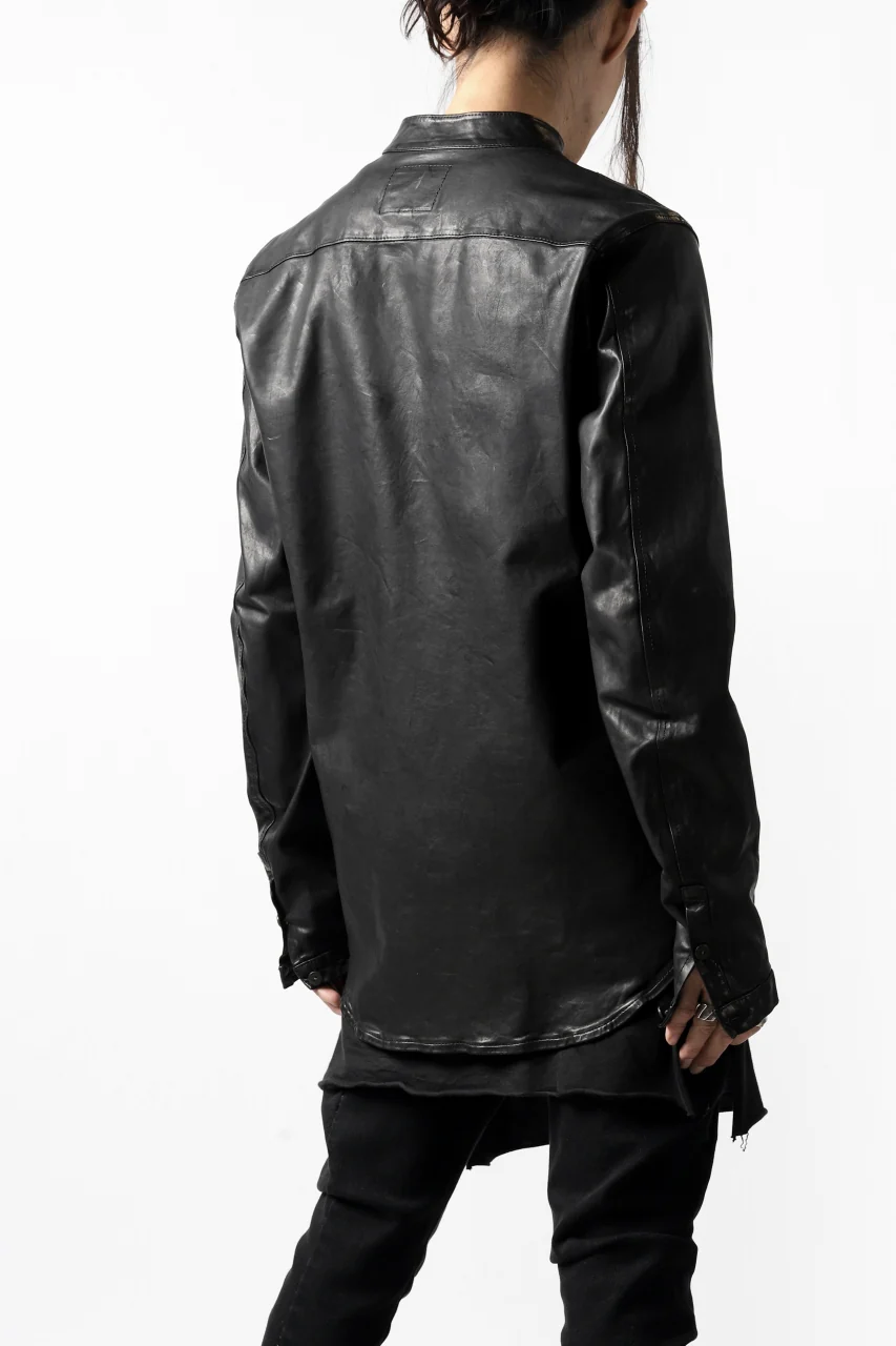 ISAMU KATAYAMA BACKLASH exclusive LEATHER SHIRT / ITALY SHOULDER 0.6mm (BLACK) - Image 36