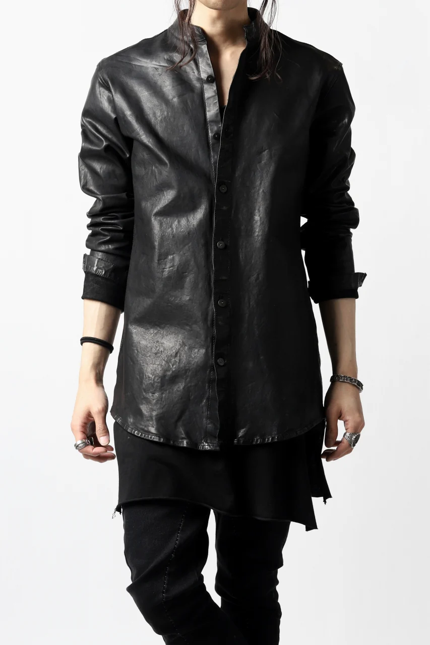 ISAMU KATAYAMA BACKLASH exclusive LEATHER SHIRT / ITALY SHOULDER 0.6mm (BLACK) - Image 38