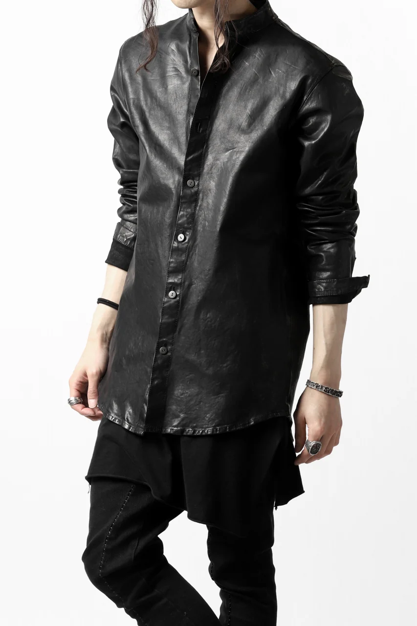 ISAMU KATAYAMA BACKLASH exclusive LEATHER SHIRT / ITALY SHOULDER 0.6mm (BLACK) - Image 39