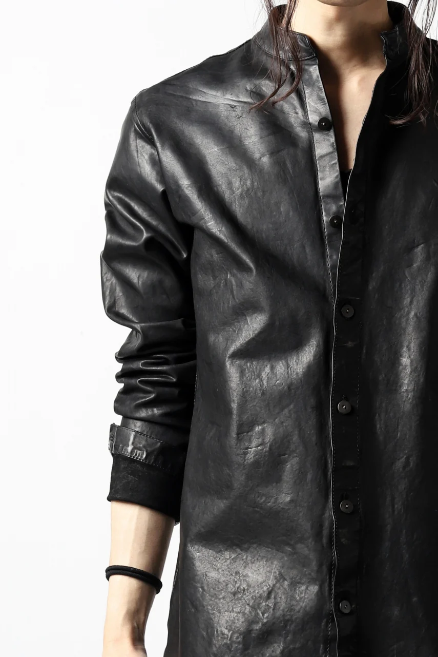 ISAMU KATAYAMA BACKLASH exclusive LEATHER SHIRT / ITALY SHOULDER 0.6mm (BLACK) - Image 41