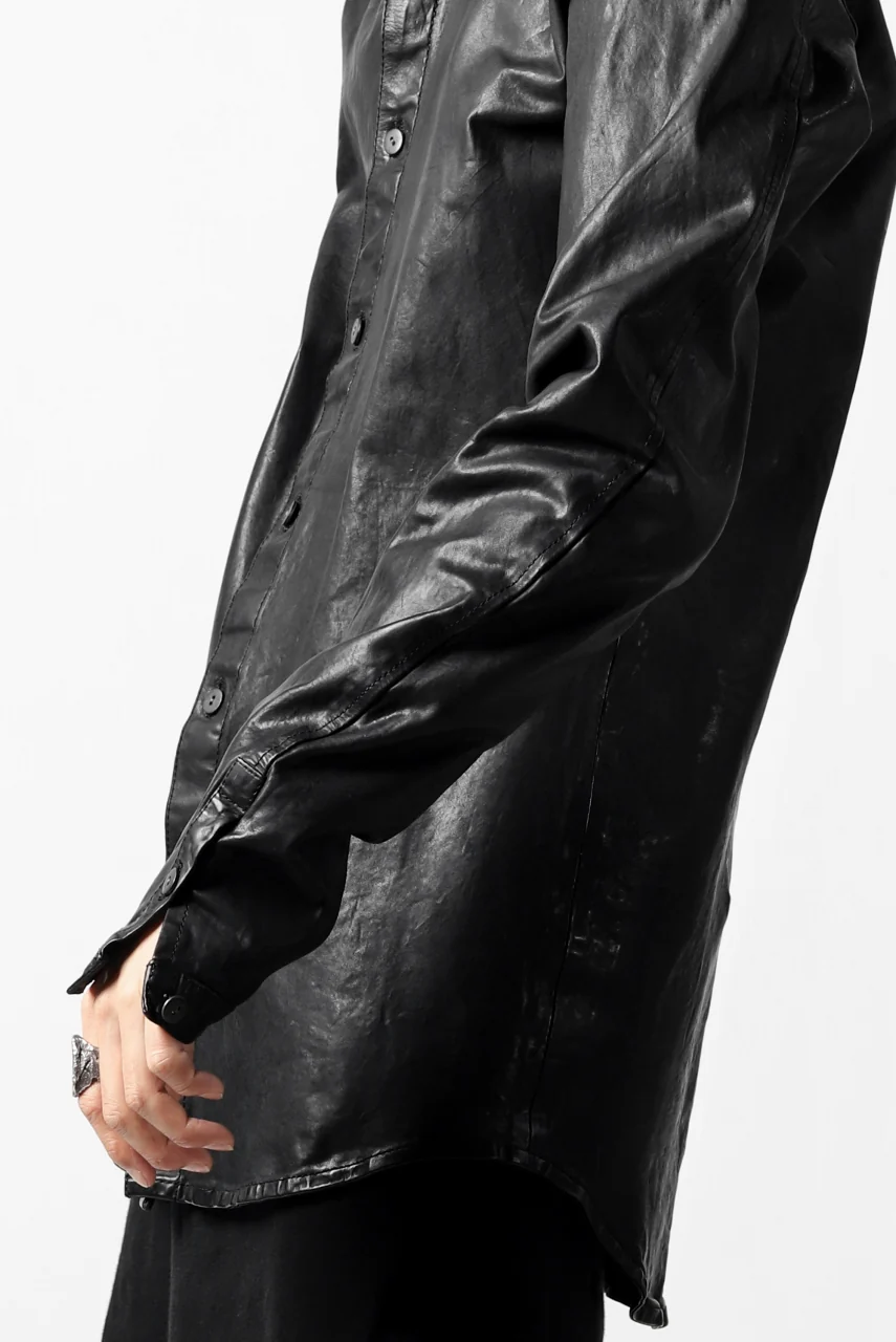 ISAMU KATAYAMA BACKLASH exclusive LEATHER SHIRT / ITALY SHOULDER 0.6mm (BLACK) - Image 46