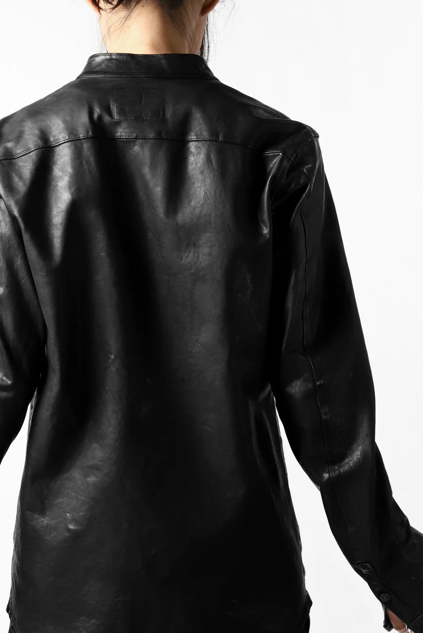 ISAMU KATAYAMA BACKLASH exclusive LEATHER SHIRT / ITALY SHOULDER 0.6mm (BLACK) - Image 48