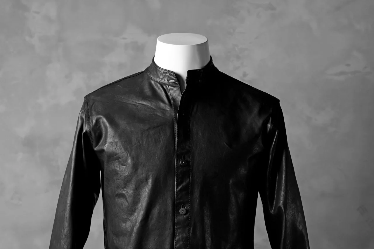 ISAMU KATAYAMA BACKLASH exclusive LEATHER SHIRT / ITALY SHOULDER 0.6mm (BLACK) - Image 51