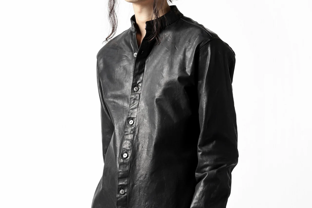 ISAMU KATAYAMA BACKLASH exclusive LEATHER SHIRT / ITALY SHOULDER 0.6mm (BLACK) - Image 56