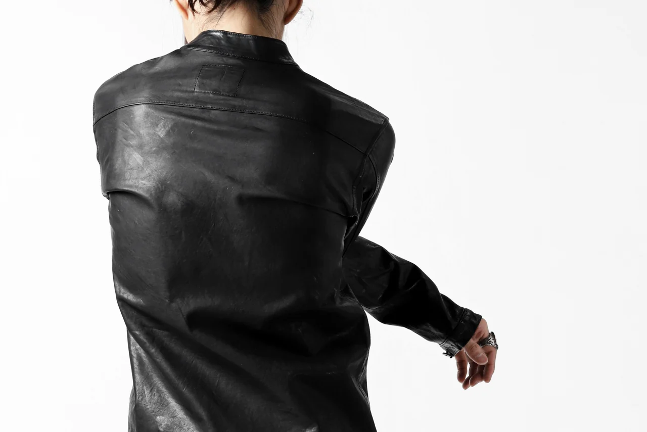 ISAMU KATAYAMA BACKLASH exclusive LEATHER SHIRT / ITALY SHOULDER 0.6mm (BLACK) - Image 57