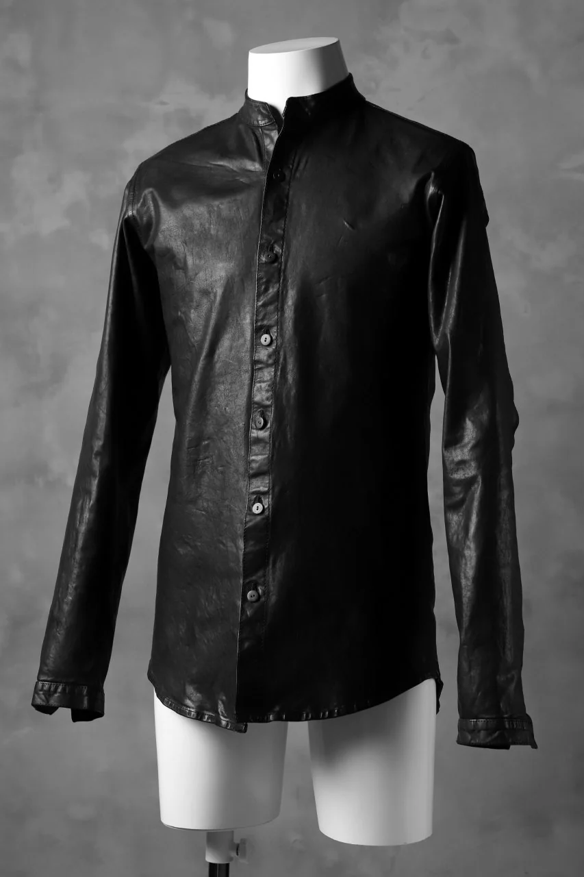 ISAMU KATAYAMA BACKLASH exclusive LEATHER SHIRT / ITALY SHOULDER 0.6mm (BLACK) - Image 6
