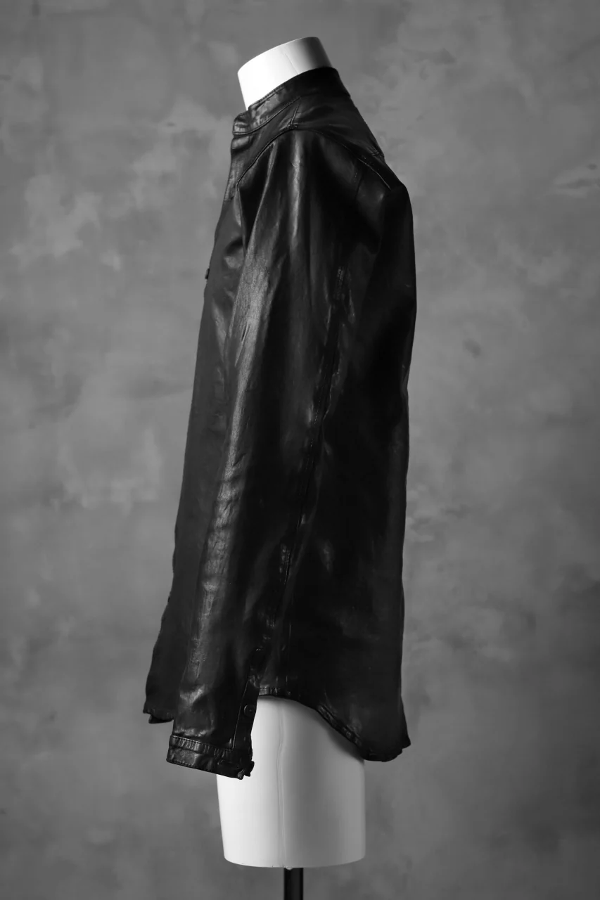ISAMU KATAYAMA BACKLASH exclusive LEATHER SHIRT / ITALY SHOULDER 0.6mm (BLACK) - Image 7