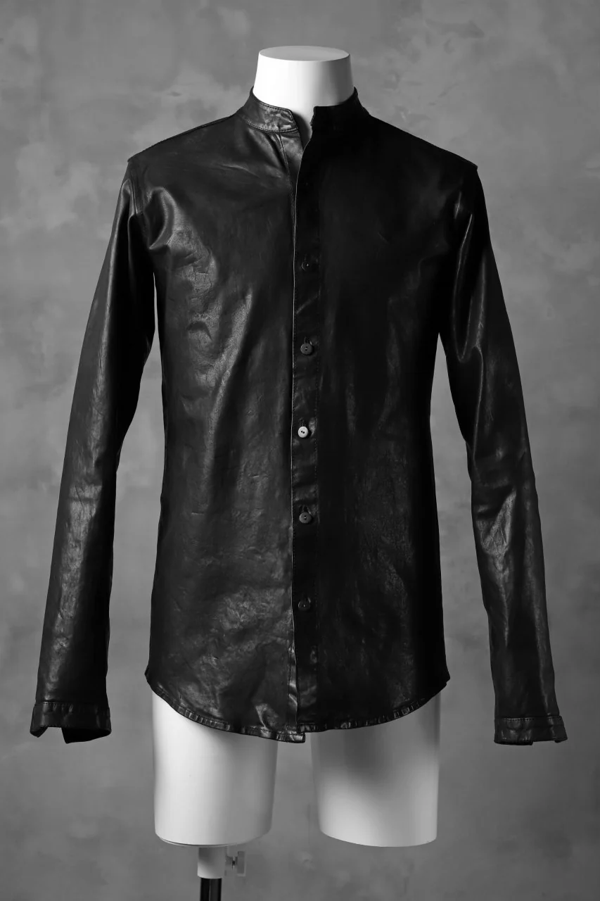 ISAMU KATAYAMA BACKLASH exclusive LEATHER SHIRT / ITALY SHOULDER 0.6mm (BLACK) - Image 8