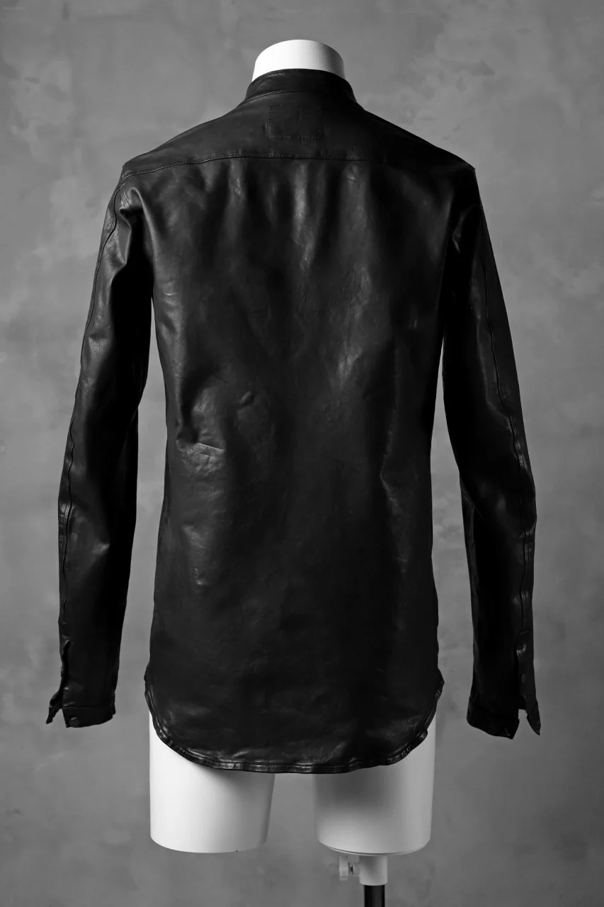 ISAMU KATAYAMA BACKLASH exclusive LEATHER SHIRT / ITALY SHOULDER 0.6mm (BLACK) - Image 9