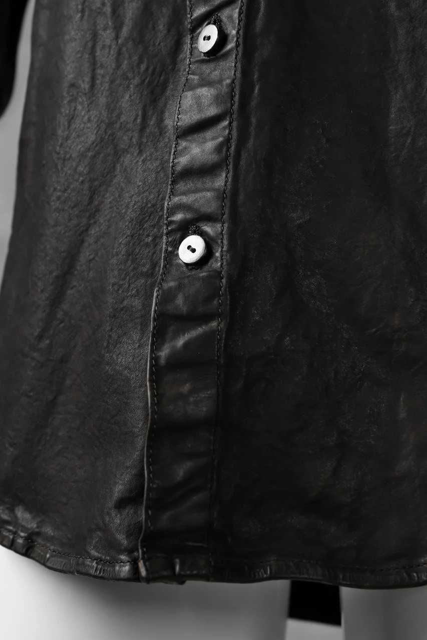 ISAMU KATAYAMA BACKLASH exclusive LEATHER SHIRT / ITALY SHOULDER 0.6mm (DARK GREY) - Image 10