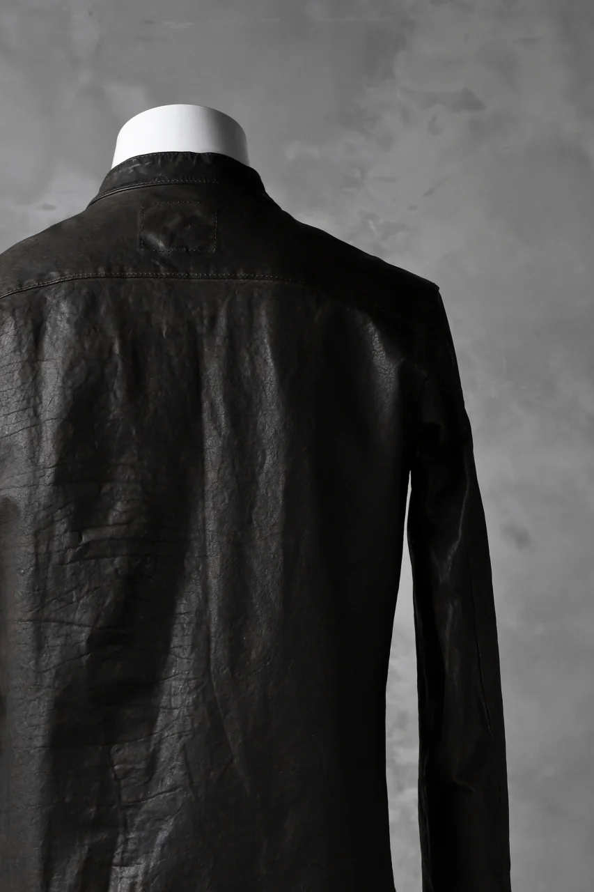 ISAMU KATAYAMA BACKLASH exclusive LEATHER SHIRT / ITALY SHOULDER 0.6mm (DARK GREY) - Image 11